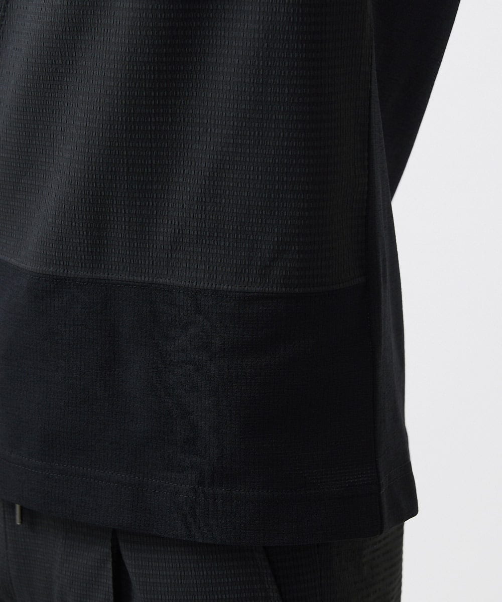 MNKJC63150 MICHEL KLEIN HOMME(ミッシェルクラン オム) 切り替えクルーネック半袖カットソー ブラック