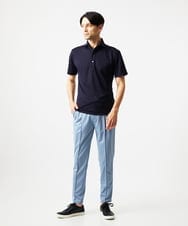 MNKJC70180 MICHEL KLEIN HOMME(ミッシェルクラン オム) 千鳥柄ジャガード半袖ポロシャツ ネイビー