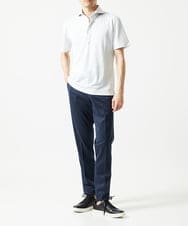 MNKJC70180 MICHEL KLEIN HOMME(ミッシェルクラン オム) 千鳥柄ジャガード半袖ポロシャツ ライトグレー