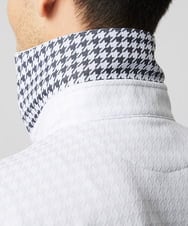 MNKJC70180 MICHEL KLEIN HOMME(ミッシェルクラン オム) 千鳥柄ジャガード半袖ポロシャツ ライトグレー