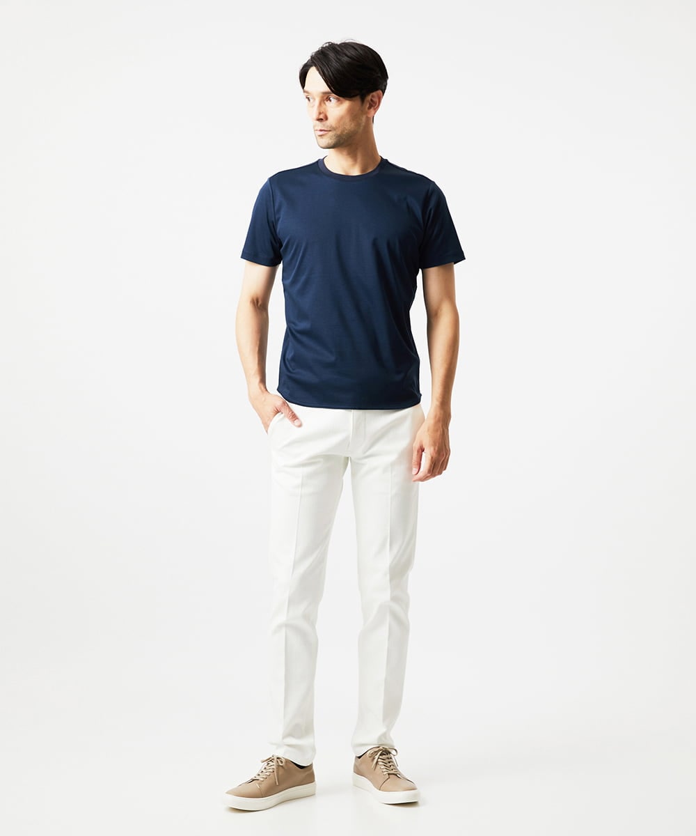 MNKJC72150 MICHEL KLEIN HOMME(ミッシェルクラン オム) クルーネック半袖カットソー ネイビー