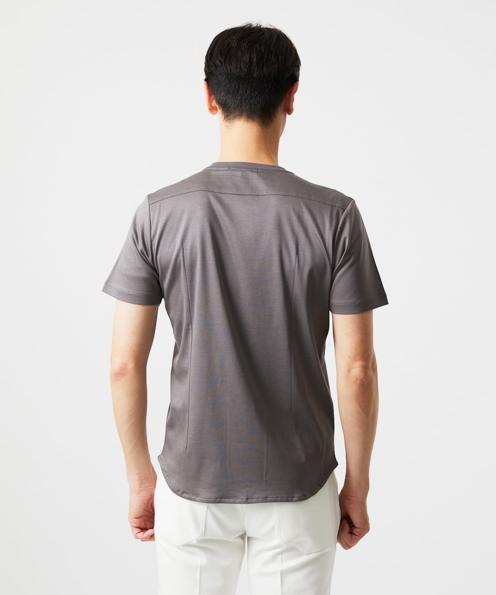 MNKJC72150 MICHEL KLEIN HOMME(ミッシェルクラン オム) クルーネック半袖カットソー グレー