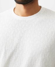 MNKJC73150 MICHEL KLEIN HOMME(ミッシェルクラン オム) 幾何学柄クルーネック半袖カットソー ホワイト