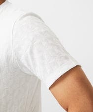 MNKJC73150 MICHEL KLEIN HOMME(ミッシェルクラン オム) 幾何学柄クルーネック半袖カットソー ホワイト