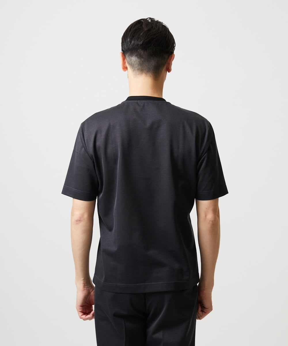 MNKJD63170 MICHEL KLEIN HOMME(ミッシェルクラン オム) 【セットアップ】ジャージークルーネック半袖カットソー ダークグレー