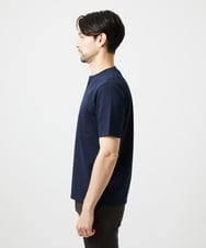 MNKJD71200 MICHEL KLEIN HOMME(ミッシェルクラン オム) 《日本製》ブロックヘンリーネック半袖カットソー ネイビー