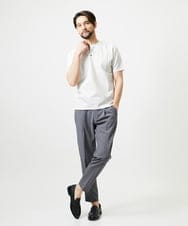 MNKJD71200 MICHEL KLEIN HOMME(ミッシェルクラン オム) 《日本製》ブロックヘンリーネック半袖カットソー アイボリー