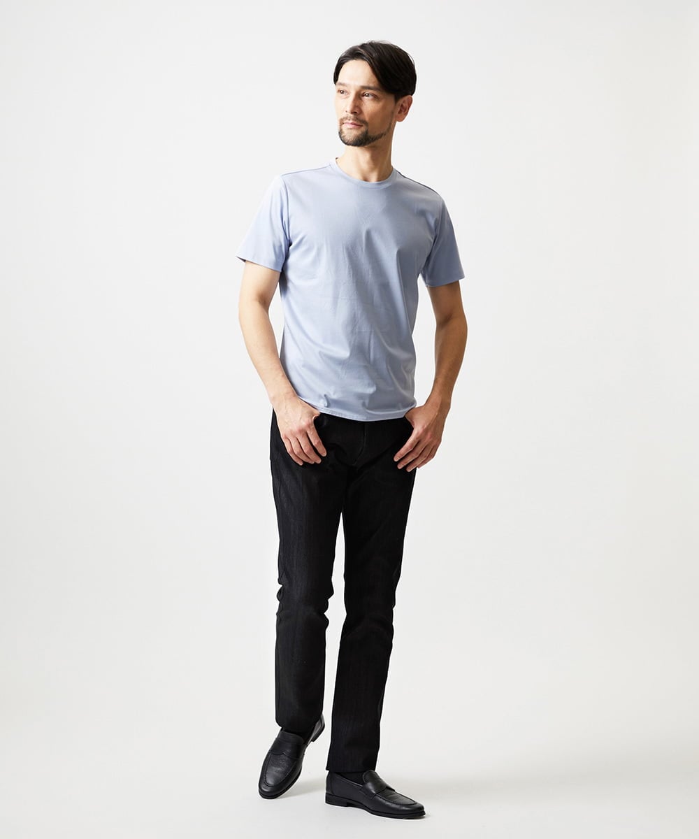 MNKJF65150 MICHEL KLEIN HOMME(ミッシェルクラン オム) クルーネック半袖カットソー ライトブルー
