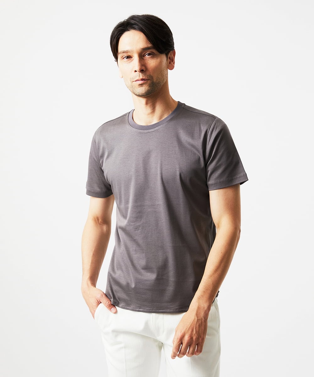 MNKJF65150 MICHEL KLEIN HOMME(ミッシェルクラン オム) クルーネック半袖カットソー グレー