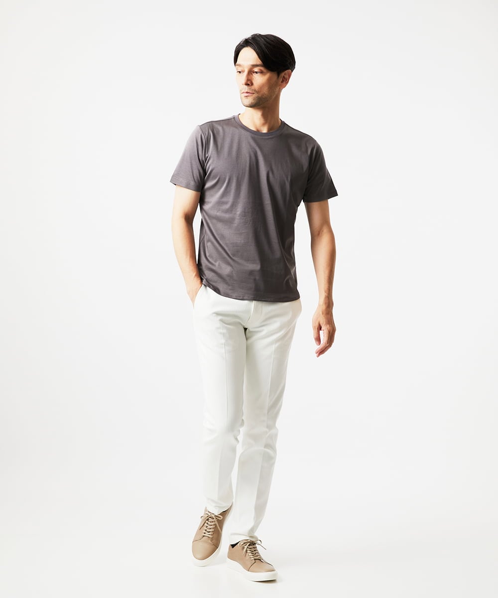 MNKJF65150 MICHEL KLEIN HOMME(ミッシェルクラン オム) クルーネック半袖カットソー グレー