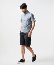 MNKJF70180 MICHEL KLEIN HOMME(ミッシェルクラン オム) 《日本製》チドリ柄半袖ポロシャツ ダークグレー