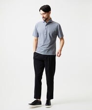 MNKJF70180 MICHEL KLEIN HOMME(ミッシェルクラン オム) 《日本製》チドリ柄半袖ポロシャツ ダークグレー