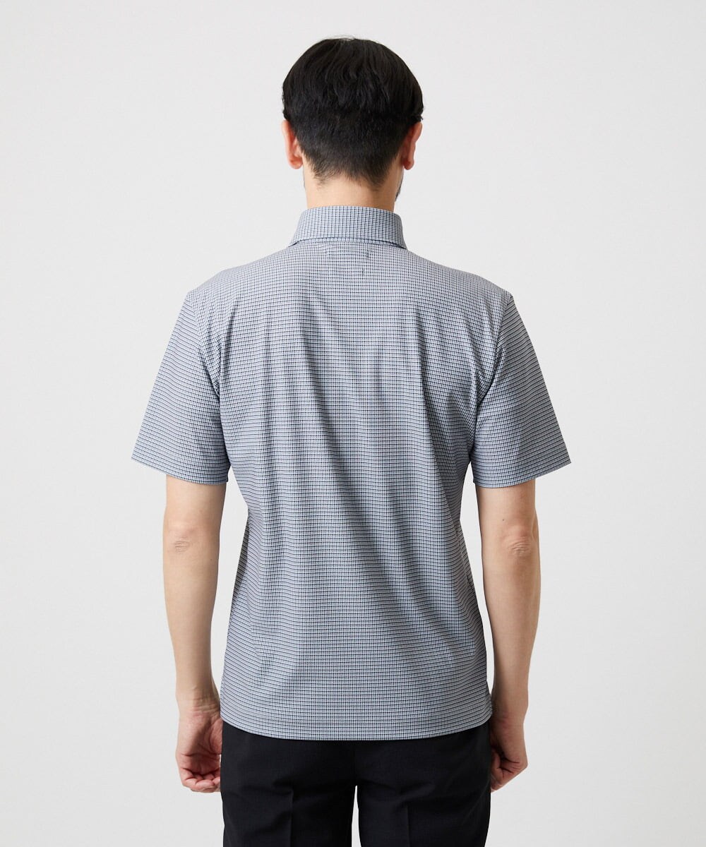 MNKJF70180 MICHEL KLEIN HOMME(ミッシェルクラン オム) 《日本製》チドリ柄半袖ポロシャツ ダークグレー