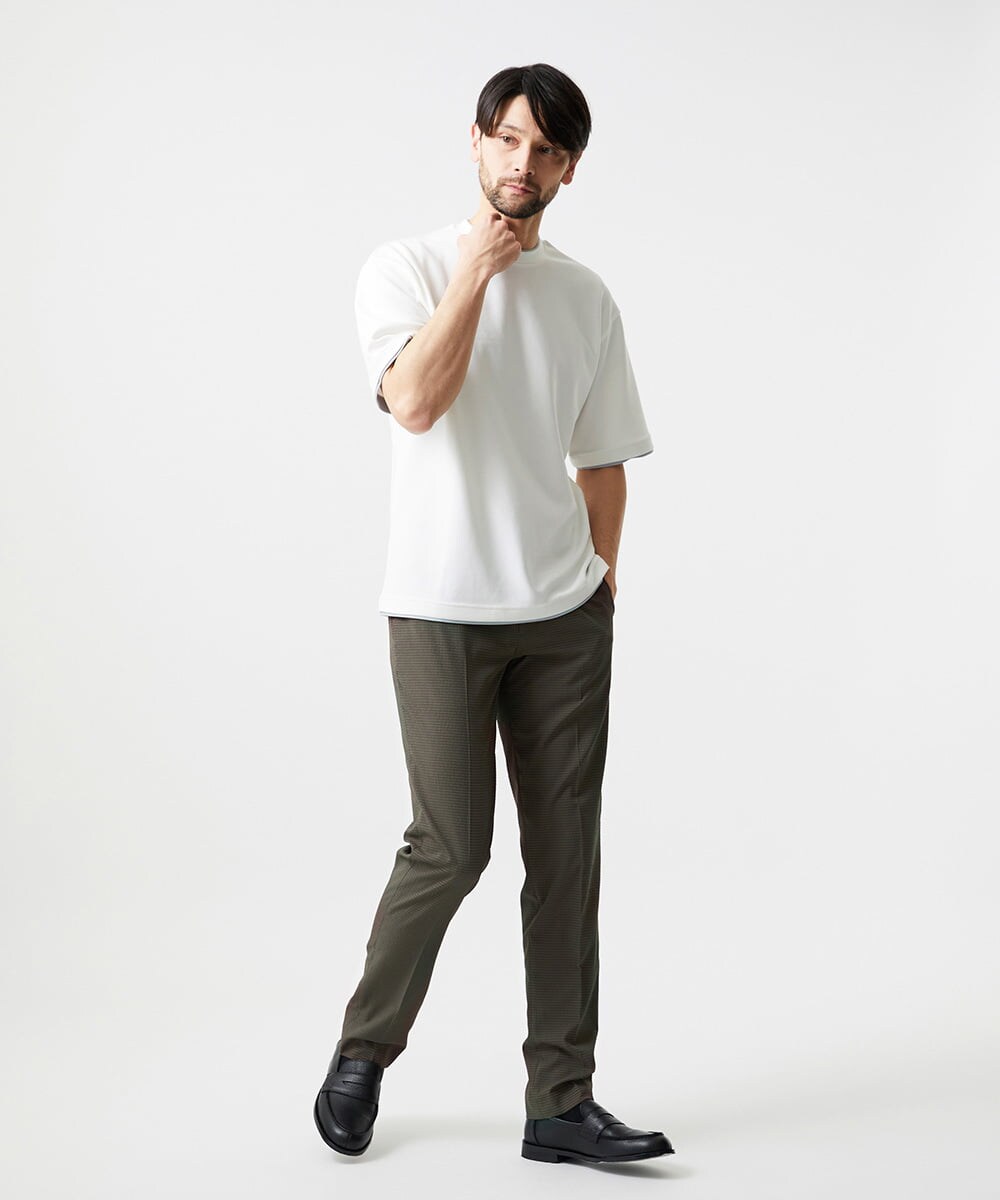 MNKJF77150 MICHEL KLEIN HOMME(ミッシェルクラン オム) リラックスクルーネック半袖カットソー ホワイト