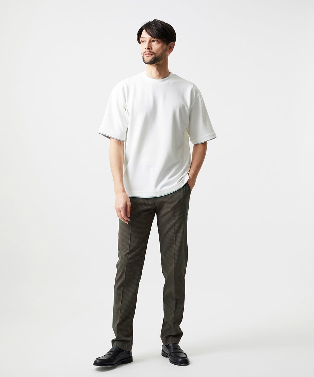 MNKJF77150 MICHEL KLEIN HOMME(ミッシェルクラン オム) リラックスクルーネック半袖カットソー ホワイト