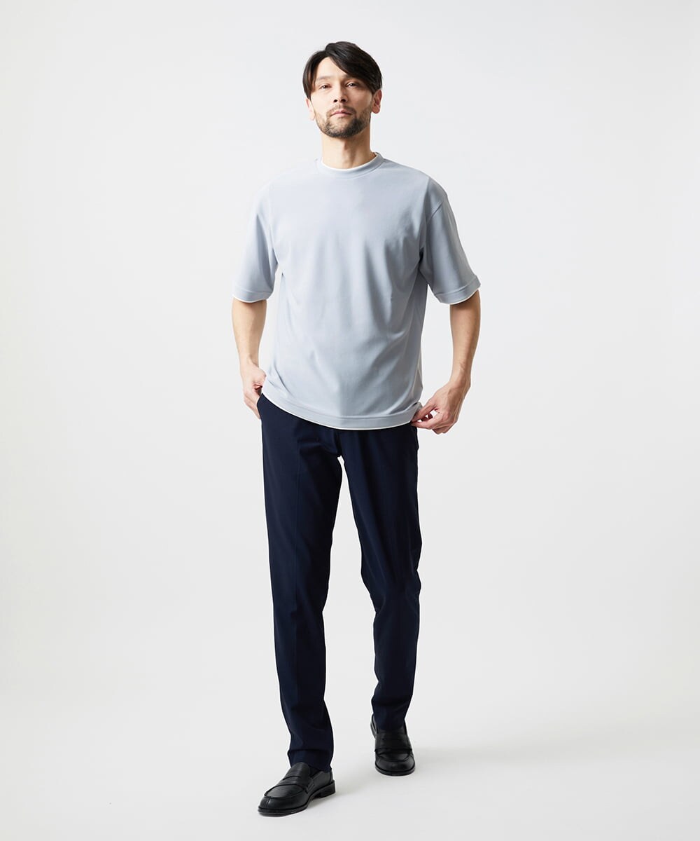MNKJF77150 MICHEL KLEIN HOMME(ミッシェルクラン オム) リラックスクルーネック半袖カットソー ライトグレー