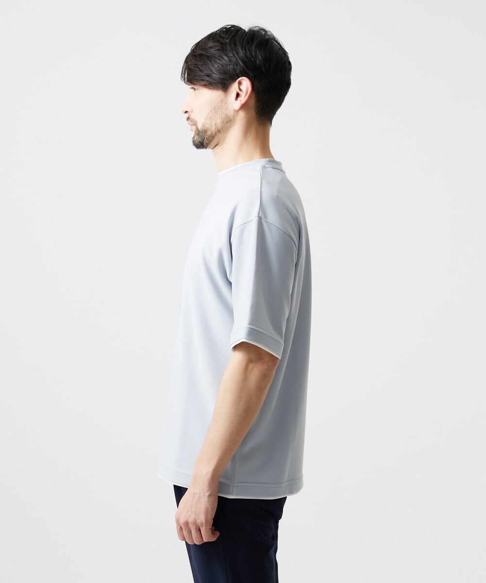 MNKJF77150 MICHEL KLEIN HOMME(ミッシェルクラン オム) リラックスクルーネック半袖カットソー ライトグレー