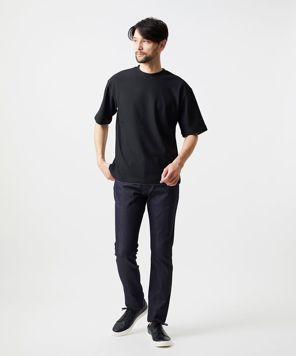MNKJF77150 MICHEL KLEIN HOMME(ミッシェルクラン オム) リラックスクルーネック半袖カットソー ブラック