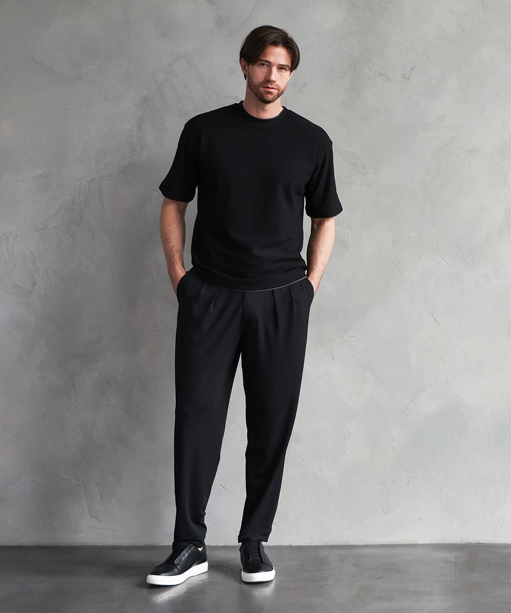 MNKJF77150 MICHEL KLEIN HOMME(ミッシェルクラン オム) リラックスクルーネック半袖カットソー ブラック