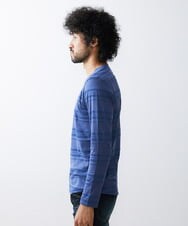 MNKJS05130 MICHEL KLEIN HOMME(ミッシェルクラン オム) 《日本製》ボーダークルーネックカットソー パープル(66)