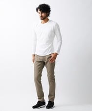 MNKJS05130 MICHEL KLEIN HOMME(ミッシェルクラン オム) 《日本製》ボーダークルーネックカットソー ホワイト(90)