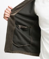 MNKJS07250 MICHEL KLEIN HOMME(ミッシェルクラン オム) ベロアスタンドカーディガン ベージュ
