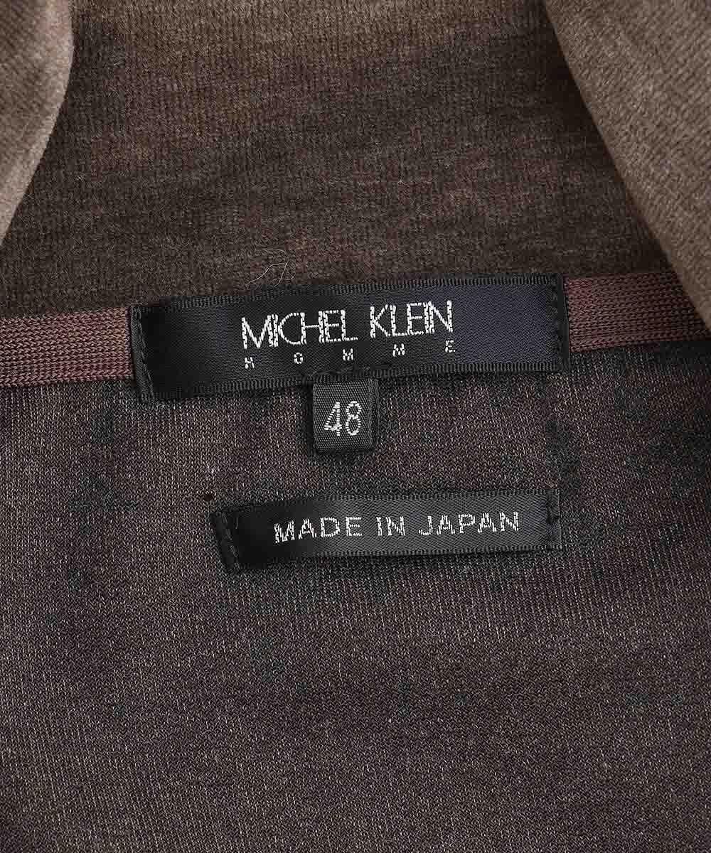 MNKJS07250 MICHEL KLEIN HOMME(ミッシェルクラン オム) ベロアスタンドカーディガン ベージュ