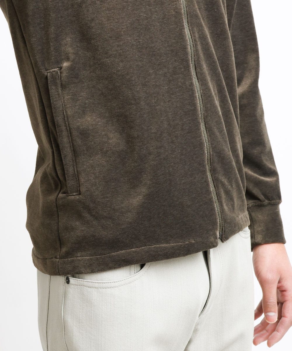 MNKJS07250 MICHEL KLEIN HOMME(ミッシェルクラン オム) ベロアスタンドカーディガン ベージュ