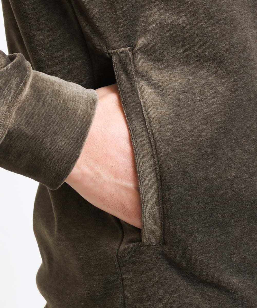 MNKJS07250 MICHEL KLEIN HOMME(ミッシェルクラン オム) ベロアスタンドカーディガン ベージュ