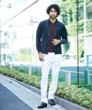 MNKJS07250 MICHEL KLEIN HOMME(ミッシェルクラン オム) ベロアスタンドカーディガン ダークグレー(93)