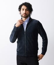 MNKJS07250 MICHEL KLEIN HOMME(ミッシェルクラン オム) ベロアスタンドカーディガン ダークグレー
