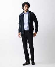 MNKJS07250 MICHEL KLEIN HOMME(ミッシェルクラン オム) ベロアスタンドカーディガン ダークグレー