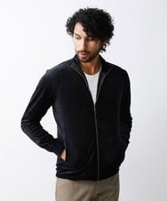 MNKJS07250 MICHEL KLEIN HOMME(ミッシェルクラン オム) ベロアスタンドカーディガン ブラック(94)