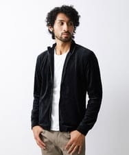 MNKJS07250 MICHEL KLEIN HOMME(ミッシェルクラン オム) ベロアスタンドカーディガン ブラック