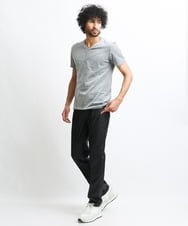 MNKJS17130 MICHEL KLEIN HOMME(ミッシェルクラン オム) 《日本製》ベロアVネックカットソー ライトグレー(91)
