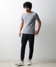 MNKJS17130 MICHEL KLEIN HOMME(ミッシェルクラン オム) 《日本製》ベロアVネックカットソー ライトグレー(91)