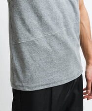 MNKJS17130 MICHEL KLEIN HOMME(ミッシェルクラン オム) 《日本製》ベロアVネックカットソー ライトグレー(91)