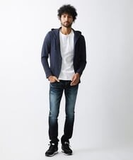 MNKJS33270 MICHEL KLEIN HOMME(ミッシェルクラン オム) ジオメトリックジャガードパーカー ネイビー(57)
