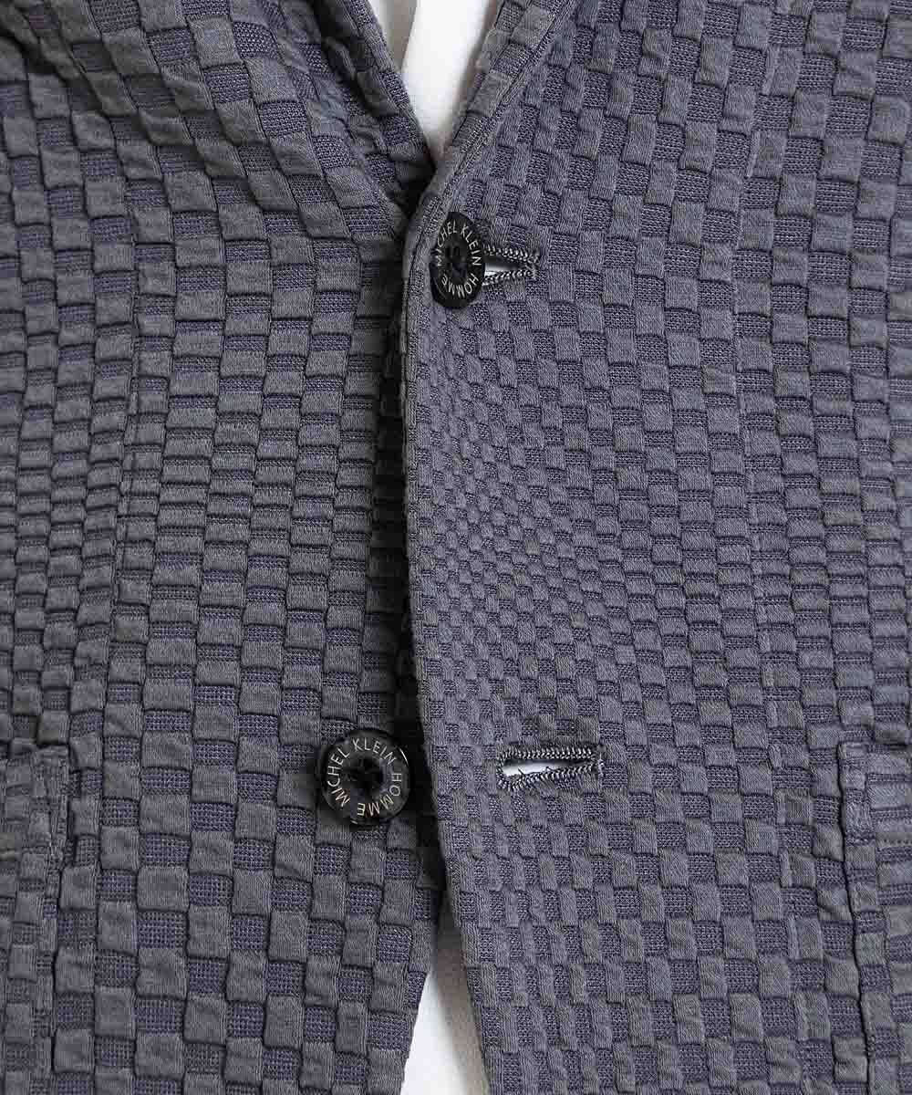 MNKJS33270 MICHEL KLEIN HOMME(ミッシェルクラン オム) ジオメトリックジャガードパーカー グレー(92)