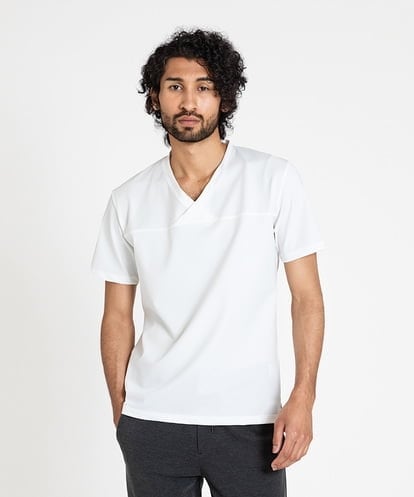 MNKJS51150 MICHEL KLEIN HOMME 《日本製》カシュクールVネックカットソー