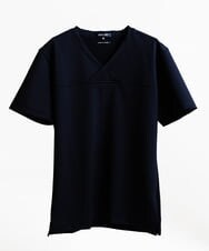 MNKJS51150 MICHEL KLEIN HOMME(ミッシェルクラン オム) 《日本製》カシュクールVネックカットソー ブラック(94)