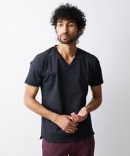 MNKJS51150 MICHEL KLEIN HOMME(ミッシェルクラン オム) 《日本製》カシュクールVネックカットソー ブラック(94)