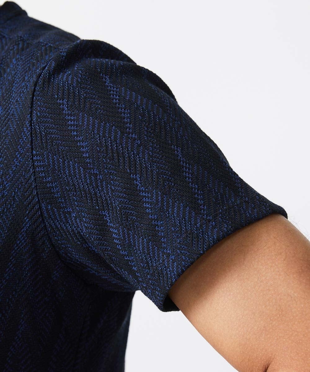 MNKJX50130 MICHEL KLEIN HOMME(ミッシェルクラン オム) 《日本製》ウェーブリンクス半袖カットソー ネイビー