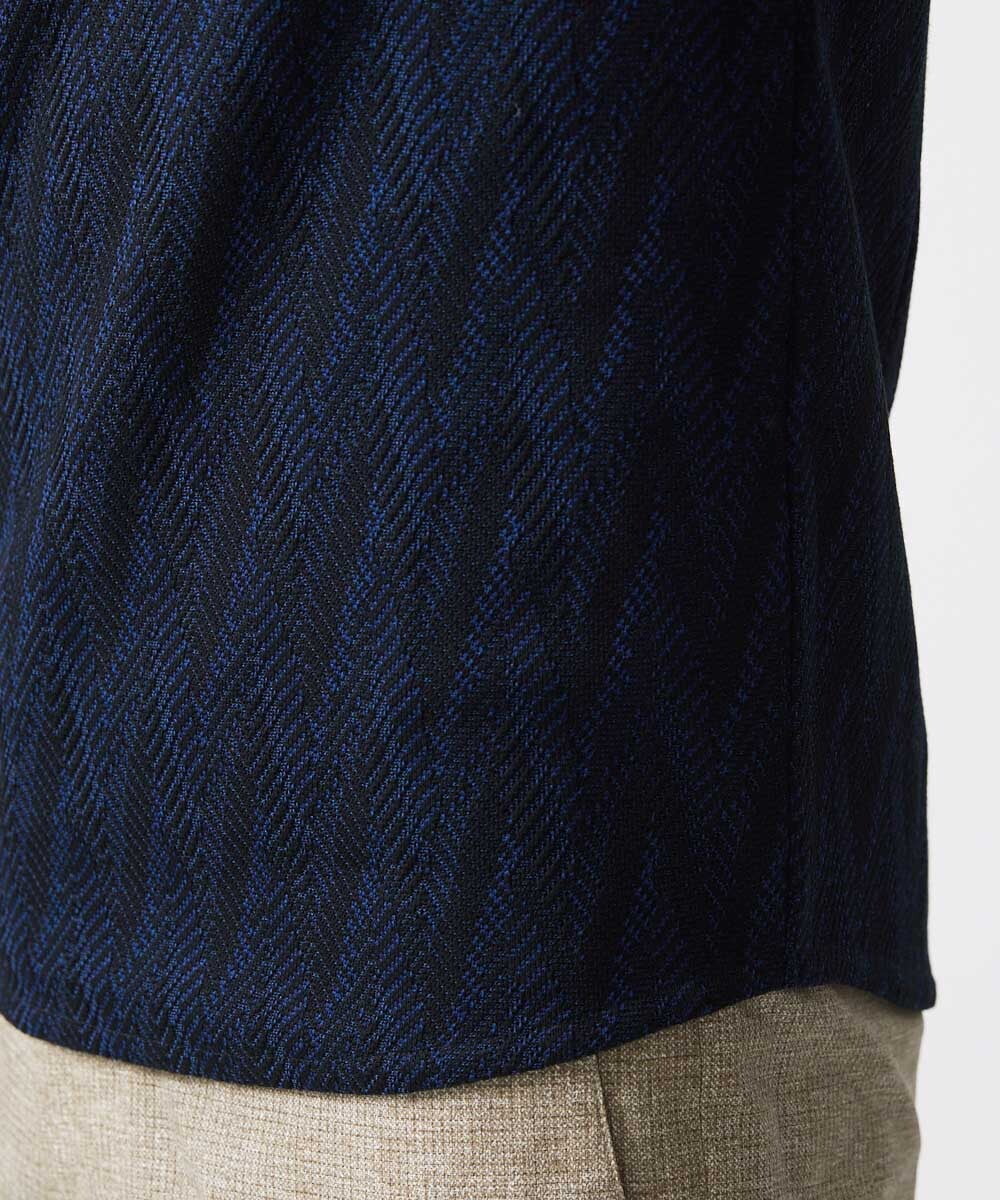 MNKJX50130 MICHEL KLEIN HOMME(ミッシェルクラン オム) 《日本製》ウェーブリンクス半袖カットソー ネイビー