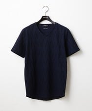 MNKJX50130 MICHEL KLEIN HOMME(ミッシェルクラン オム) 《日本製》ウェーブリンクス半袖カットソー ネイビー