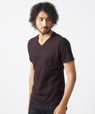MNKJX50130 MICHEL KLEIN HOMME(ミッシェルクラン オム) 《日本製》ウェーブリンクス半袖カットソー パープル