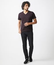 MNKJX50130 MICHEL KLEIN HOMME(ミッシェルクラン オム) 《日本製》ウェーブリンクス半袖カットソー パープル