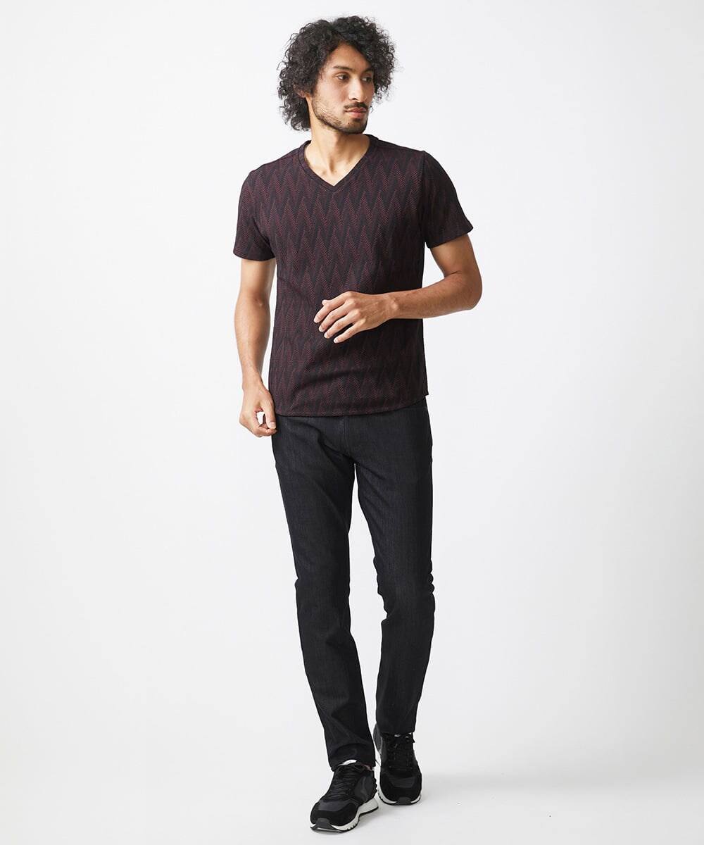 MNKJX50130 MICHEL KLEIN HOMME(ミッシェルクラン オム) 《日本製》ウェーブリンクス半袖カットソー パープル