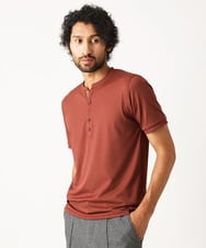 MNKJX54150 MICHEL KLEIN HOMME(ミッシェルクラン オム) ヘンリーネックプリーツ半袖カットソー オレンジ