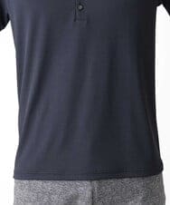 MNKJX54150 MICHEL KLEIN HOMME(ミッシェルクラン オム) ヘンリーネックプリーツ半袖カットソー ブラック